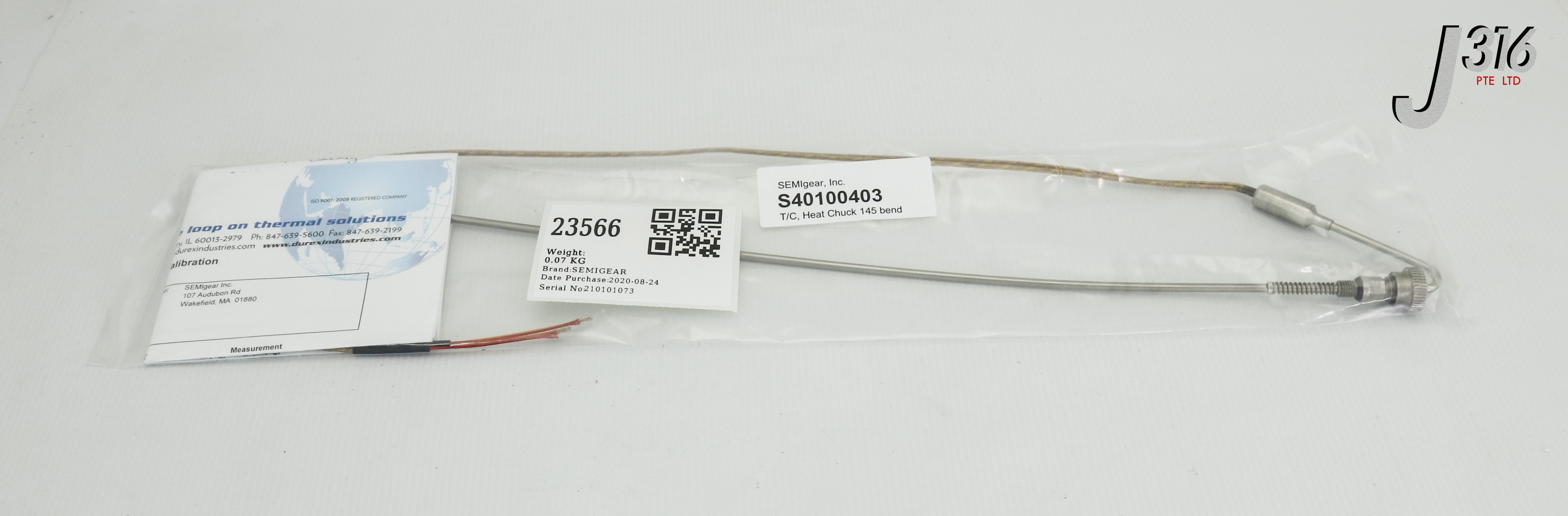 23566 SEMIGEAR THERMOCOUPLE, T/C, HEAT CHUCK 145 BEND (NEW